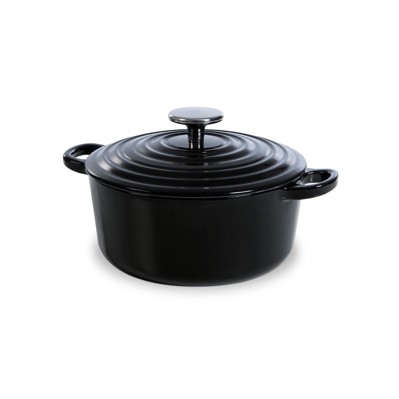 BK Cookware Bourgogne Enameled Cast Iron 2.6QT Dutch Oven, Jet Black - Image 1